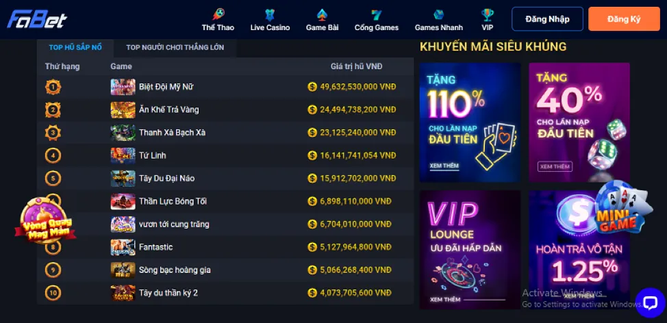 Đa dạng trò chơi K8CC